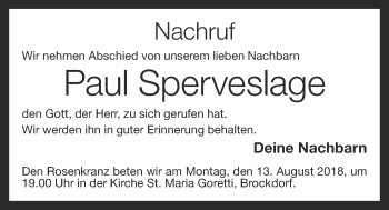 Anzeige von Paul Sperveslage von OM-Medien