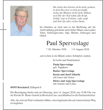 Anzeige von Paul Sperveslage von OM-Medien