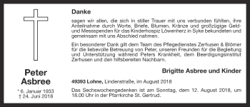 Anzeige von Peter Asbree von OM-Medien