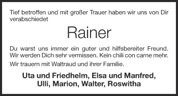 Anzeige von Rainer Feige von OM-Medien