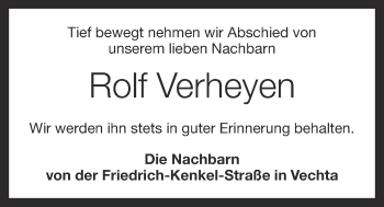 Anzeige von Rolf Verheyen von OM-Medien