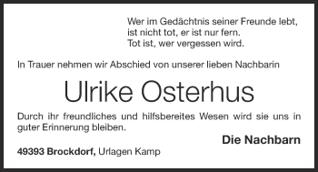 Anzeige von Ulrike Osterhus von OM-Medien