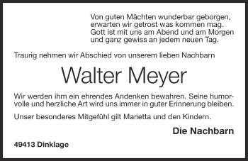 Anzeige von Walter Meyer von OM-Medien