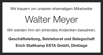 Anzeige von Walter Meyer von OM-Medien