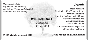 Anzeige von Willi Reckhaus von OM-Medien