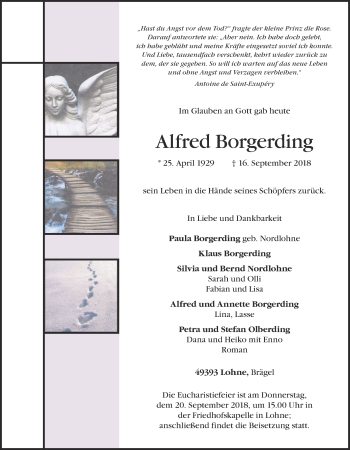 Anzeige von Alfred Borgerding von OM-Medien
