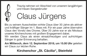Anzeige von Claus Jürgens von OM-Medien