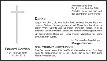 Anzeige von Eduard Gerdes von OM-Medien