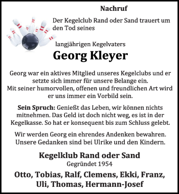 Anzeige von Georg Kleyer von OM-Medien
