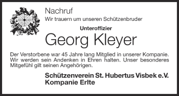 Anzeige von Georg Kleyer von OM-Medien