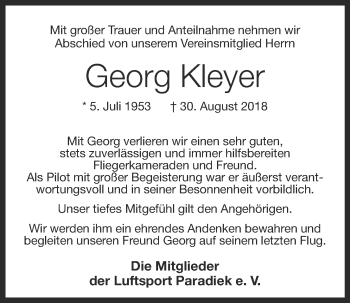 Anzeige von Georg Kleyer von OM-Medien