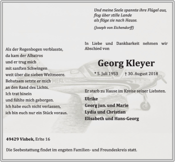 Anzeige von Georg Kleyer von OM-Medien