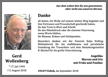 Anzeige von Gerd Wollenberg von OM-Medien