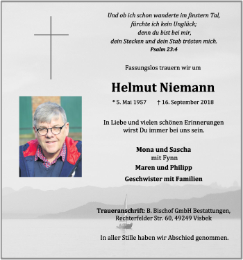 Anzeige von Helmut Niemann von OM-Medien