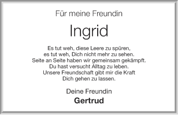 Anzeige von Ingrid Seelhorst von OM-Medien