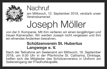 Anzeige von Joseph Möller von OM-Medien