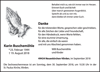 Anzeige von Karin Buschemöhle von OM-Medien