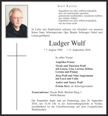 Anzeige von Ludger Wulf von OM-Medien