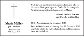 Anzeige von Maria Möller von OM-Medien