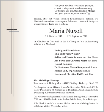 Anzeige von Maria Nuxoll von OM-Medien