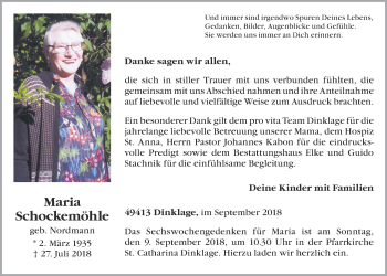 Anzeige von Maria Schockemöhle von OM-Medien