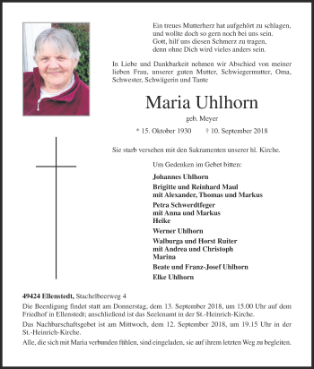 Anzeige von Maria Uhlhorn von OM-Medien