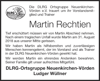 Anzeige von Martin Rechtien von OM-Medien