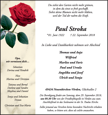 Anzeige von Paul Stroka von OM-Medien