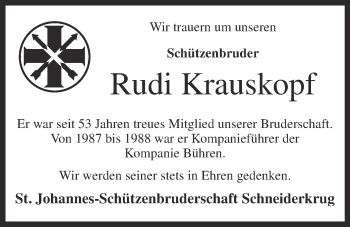 Anzeige von Rudi Krauskopf von OM-Medien