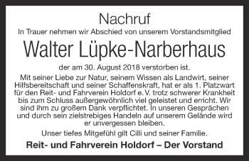 Anzeige von Walter Lüpke-Narberhaus von OM-Medien
