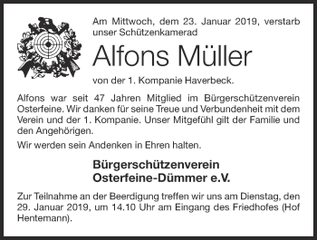 Anzeige von Alfons Müller von OM-Medien