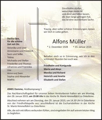 Anzeige von Alfons Müller von OM-Medien