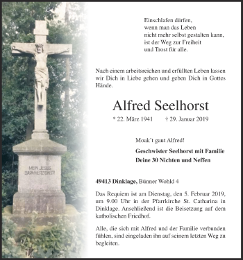 Anzeige von Alfred Seelhorst von OM-Medien