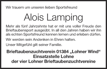 Anzeige von Alois Lamping von OM-Medien