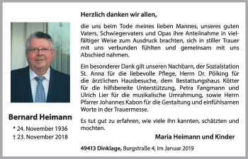 Anzeige von Bernard Heimann von OM-Medien