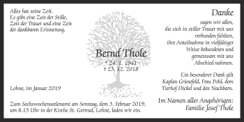 Anzeige von Bernd Thole von OM-Medien