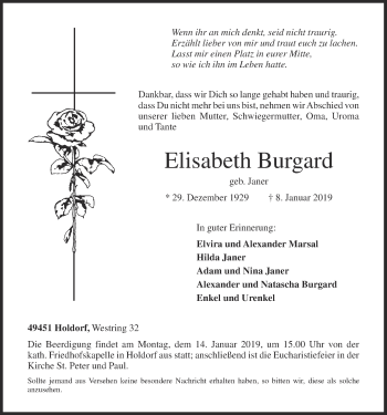 Anzeige von Elisabeth Burgard von OM-Medien