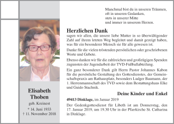 Anzeige von Elisabeth Thoben von OM-Medien