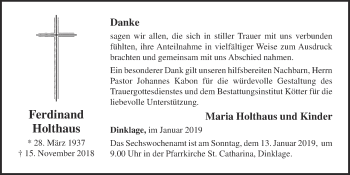 Anzeige von Ferdinand Holthaus von OM-Medien