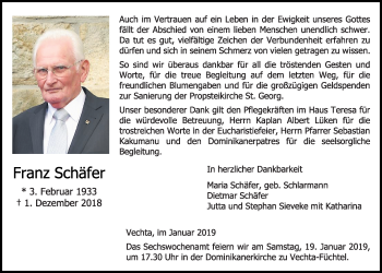 Anzeige von Franz Schäfer von OM-Medien