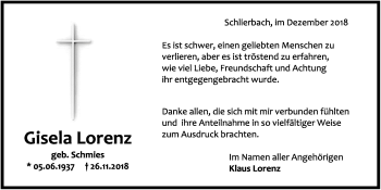 Anzeige von Gisela Lorenz von OM-Medien