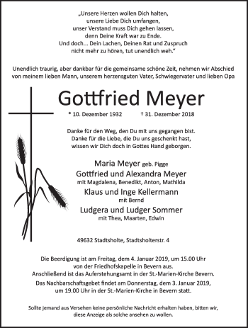 Anzeige von Gottfried Meyer von OM-Medien
