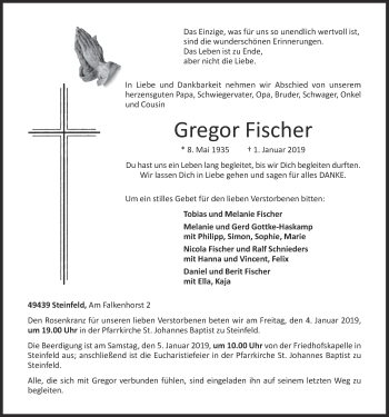 Anzeige von Gregor Fischer von OM-Medien