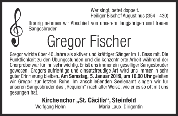 Anzeige von Gregor Fischer von OM-Medien
