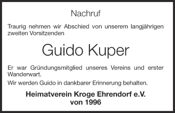Anzeige von Guido Kuper von OM-Medien