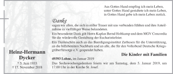 Anzeige von Heinz-Hermann Dycker von OM-Medien