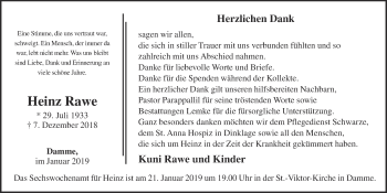 Anzeige von Heinz Rawe von OM-Medien