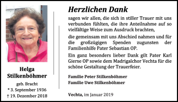 Anzeige von Helga Stilkenböhmer von OM-Medien