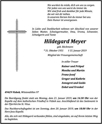 Anzeige von Hildegard Meyer von OM-Medien