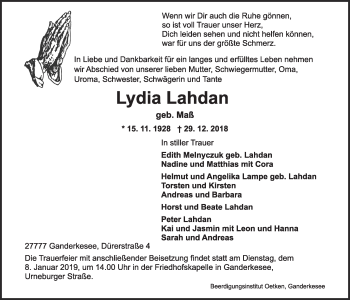 Anzeige von Lydia Lahdan von OM-Medien